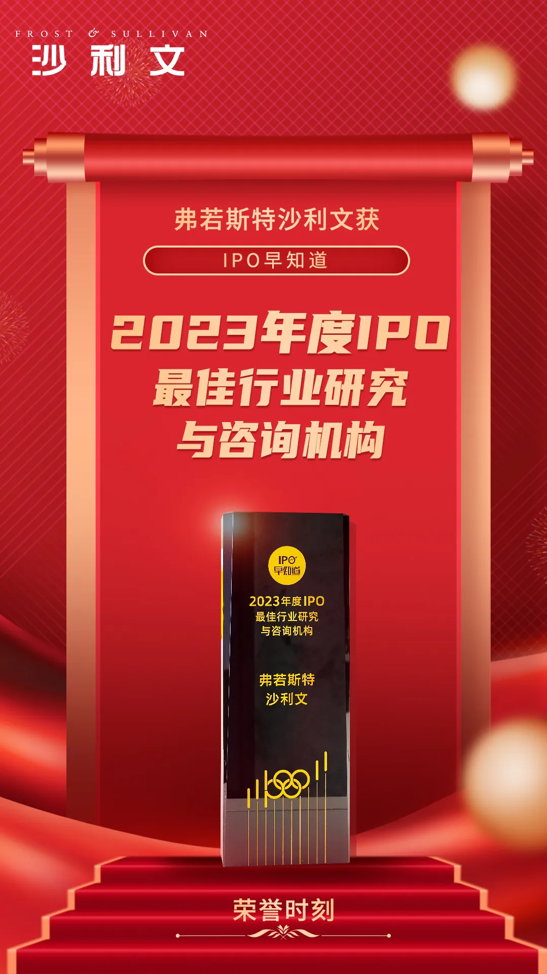 沙利文获「2023年度IPO最佳行业研究与咨询机构」
